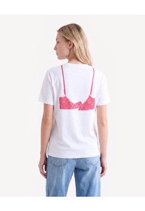 Camiseta Screen Holgada Para Mujer Crudo Seven Seven