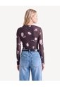 Camiseta Cuello Ojal Recogida  Para Mujer Negro Seven Seven de Seven Seven