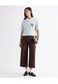 Camiseta Boxy Rayas Multicolor  Para Mujer Celeste Seven Seven de Seven Seven