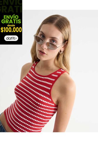 Camiseta Para Mujer Manga Sisa Cuello Redondo Color Rojo Marca Seven Seven #28096261 Seven Seven