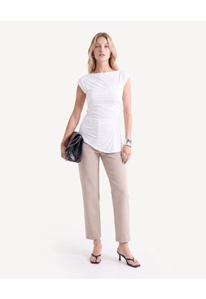 Camiseta Recogida  Para Mujer Crudo Seven Seven