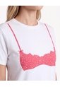Camiseta Screen Holgada  Para Mujer Crudo Seven Seven de Seven Seven
