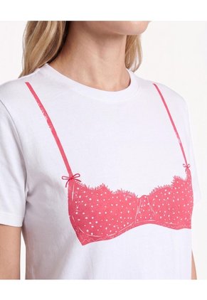 Camiseta Screen Holgada Para Mujer Crudo Seven Seven