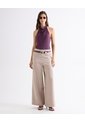 Pantalón Tiro Alto Bota Amplia  Para Mujer Taupe Seven Seven de Seven Seven
