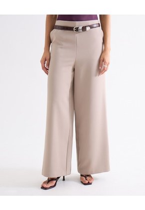Pantalón Tiro Alto Bota Amplia  Para Mujer Taupe Seven Seven