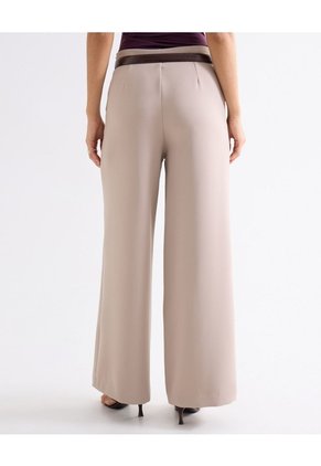 Pantalón Tiro Alto Bota Amplia  Para Mujer Taupe Seven Seven