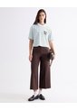 Pantalón Culotte De Pinzas Sastreras  Para Mujer Café Seven Seven de Seven Seven
