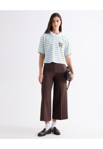 Pantalón Culotte De Pinzas Sastreras  Para Mujer Café Seven Seven Seven Seven
