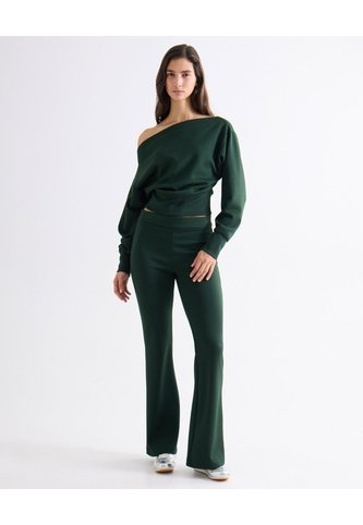 Pantalón Flare Tiro Alto  Para Mujer Verde Seven Seven Seven Seven