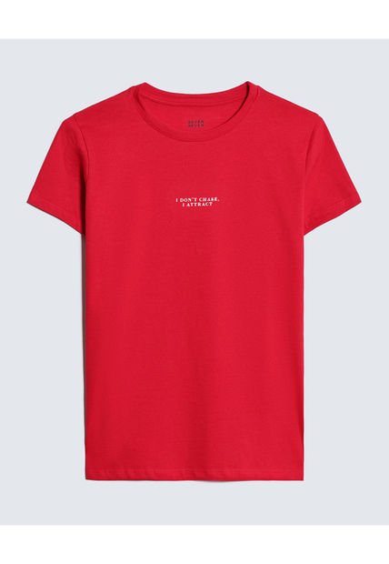 Camiseta Para Mujer Manga Corta Cuello Redondo Color Rojo Marca Seven Seven #28096368