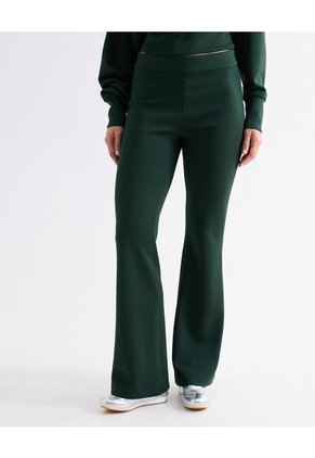 Pantalón Flare Tiro Alto Para Mujer Verde Seven Seven