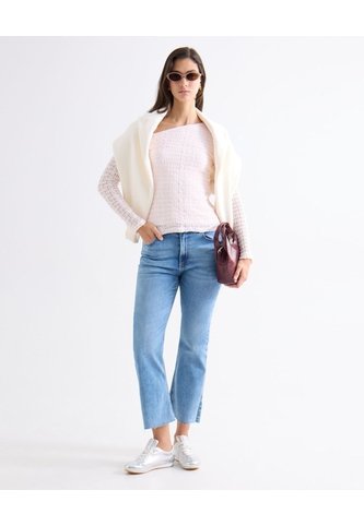 Jean Cropped Flare Desgastado  Para Mujer Azul Seven Seven Seven Seven