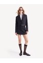 Blazer Cropped Cruzado  Para Mujer Negro Seven Seven de Seven Seven