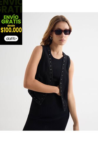 Chaleco Para Mujer Plano Color Negro Marca Seven Seven #28250129 Seven Seven