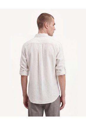 Camisa Rústica Con Charreteras Para Hombre Beige Seven Seven