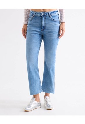 Jean Cropped Flare Desgastado Para Mujer Azul Seven Seven