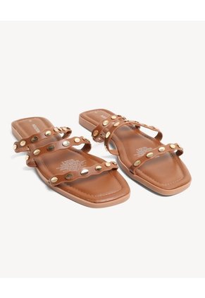 Sandalias Tiras Cruzadas  Para Mujer Camel Seven Seven