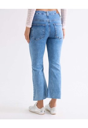 Jean Cropped Flare Desgastado Para Mujer Azul Seven Seven