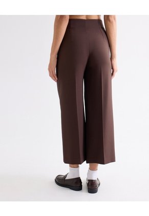 Pantalón Culotte De Pinzas Sastreras  Para Mujer Café Seven Seven