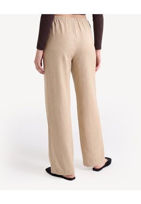 Pantalón Fluido Con Lazos Laterales Para Mujer Camel Seven Seven