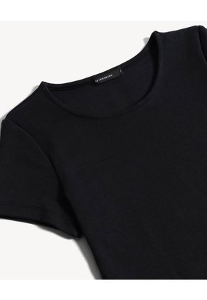 Vestido Midi Slim Minimal Para Mujer Negro Seven Seven
