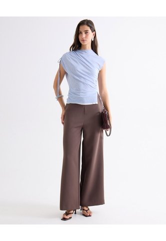 Pantalón Tiro Alto Bota Amplia  Para Mujer Café Seven Seven Seven Seven