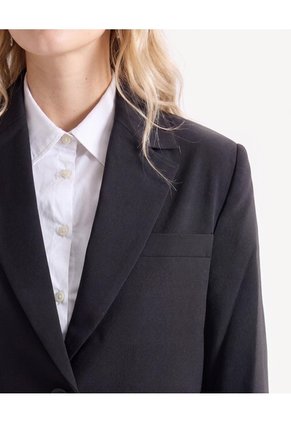 Blazer Cropped Cruzado  Para Mujer Negro Seven Seven