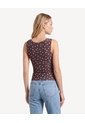 Camiseta Con Efecto Drapeado  Para Mujer Café Seven Seven de Seven Seven