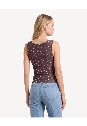 Camiseta Con Efecto Drapeado  Para Mujer Café Seven Seven