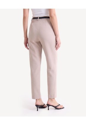 Pantalón Chino Con Cinturón Para Mujer Beige Seven Seven