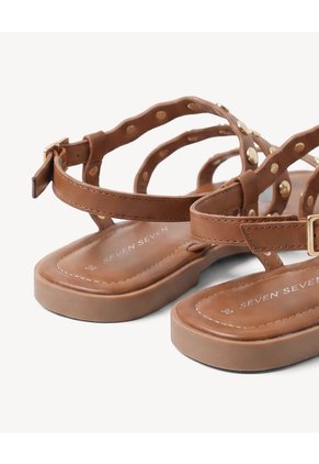 Sandalias Tiras Cruzadas  Para Mujer Camel Seven Seven