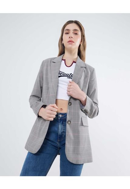 Chaqueta Para Mujer Blazer Color Gris Claro Marca Seven Seven #28080945