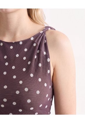 Camiseta Con Efecto Drapeado  Para Mujer Café Seven Seven