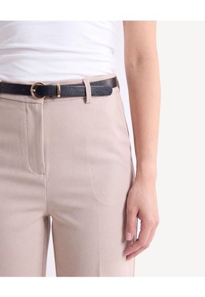 Pantalón Chino Con Cinturón Para Mujer Beige Seven Seven