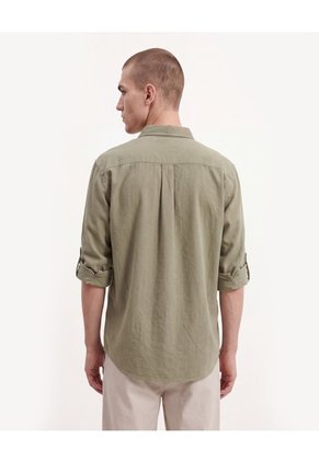 Camisa Rústica Algodón  Para Hombre Verde Seven Seven