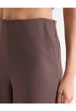 Pantalón Tiro Alto Bota Amplia Para Mujer Café Seven Seven
