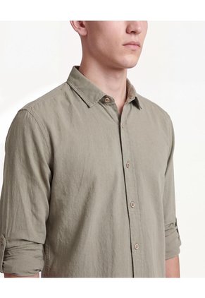 Camisa Rústica Algodón  Para Hombre Verde Seven Seven