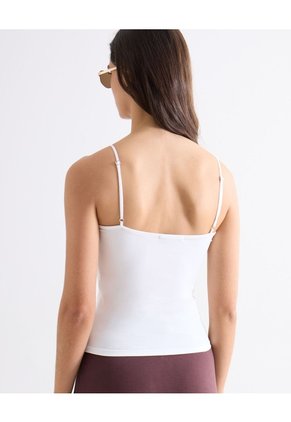 Camiseta De Tiras Doble Capa Para Mujer Blanco Seven Seven