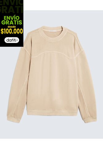 Buzo Para Hombre Cuello Redondo Color Beige Marca Seven Seven #45060694 Seven Seven