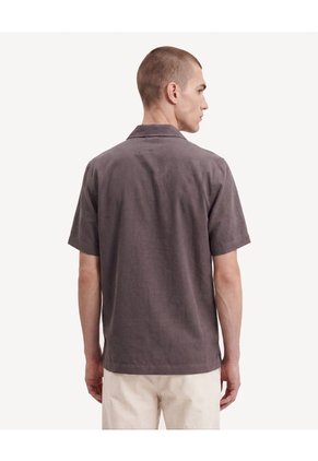 Camisa Resort Tacto Suave  Para Hombre Café Seven Seven