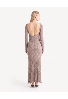 Vestido Maxi De Encaje Para Mujer Café Seven Seven