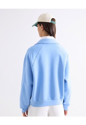 Buzo Polo Con Detalle Frontal  Para Mujer Azul Seven Seven