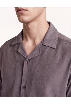 Camisa Resort Tacto Suave  Para Hombre Café Seven Seven