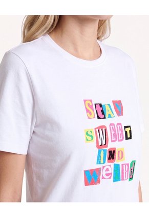 Camiseta Screen Silueta Amplia  Para Mujer Crudo Seven Seven