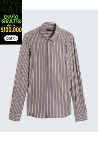 Camisa Para Hombre Manga Larga Sin Bolsillo Cuello Casual M Color Gris Marca Seven Seven #45012116 Seven Seven