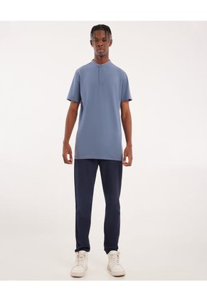 Polo Para Hombre Cuello Mao  Color Azul  Marca Seven Seven #45110728