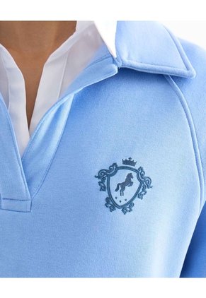 Buzo Polo Con Detalle Frontal  Para Mujer Azul Seven Seven