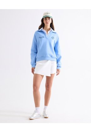Buzo Polo Con Detalle Frontal  Para Mujer Azul Seven Seven