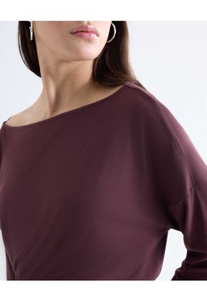 Blusa Escote Ojal Ajustable Para Mujer Vino Seven Seven