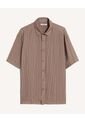Camisa Relaxed Ligera  Para Hombre Café Seven Seven de Seven Seven